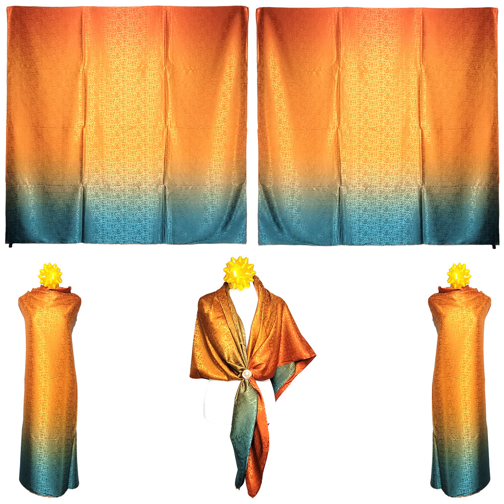 NWT Double Sided Silk Scarf 53"x53" Large Square Shawl Wrap XiangYunSha 36041